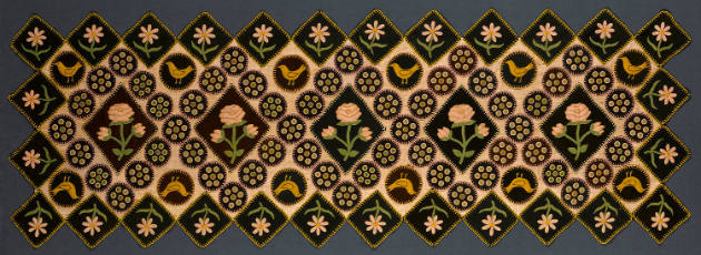 Pictorial Table Rug
Artist unidentified
New England
Late nineteenth century
Wool felt on wo…