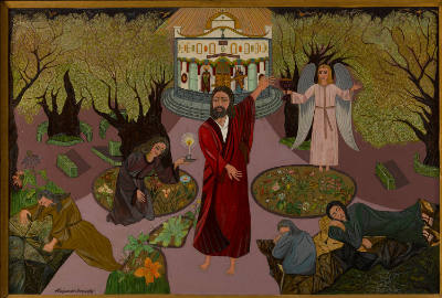 Alexander Bogardy, (1901-1992), “Garden of Gethsemane”, Washington, DC, n.d., Oil on canvas, 24…