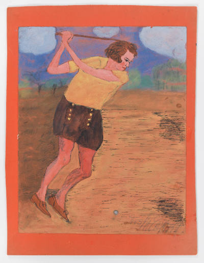 Justin McCarthy, (1892–1977), “Untitled (Woman Golfer)”, Weatherly, Pennsylvania, n.d., Oil, pa…