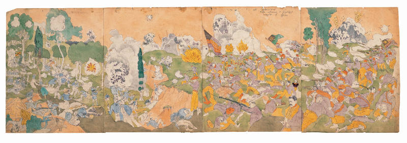 2 At Cederine She witnesses a frightful slaughter of officers. (double-sided)
Henry Darger
Ph…