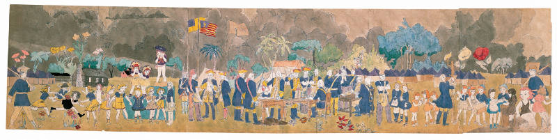 Untitled (Campgrounds in stormy landscape with soldiers and Vivian girls) (double-sided)
Henry…