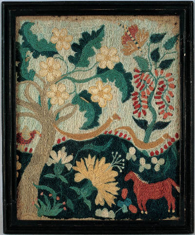 Crewelwork Picture
Artist unidentified
New England, probably Massachusetts
c. 1750–1760
Woo…