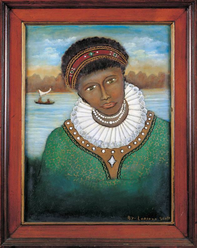 Lorenzo Scott, (b. 1934), “The Dining Room Lady,” Atlanta, Georgia, 1990, Oil on canvas, 30 × 2…