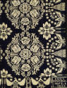 Fancy-Weave Doublecloth Coverlet: Multiple Rose Medallions with Eagle and Independence Hall Bor…