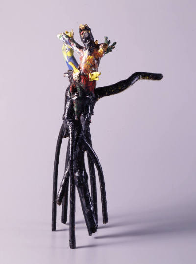 Bessie Harvey, (1929–1994), “7 Legs”, Alcoa, Tennessee, c. 1985, Painted wood with beads, 17 3/…