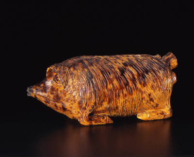 Pig Bottle or Flask
Attributed to Daniel Henne or Joseph Henne, active 1830-1876
Photographed…