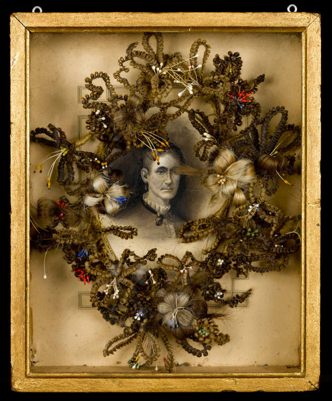 Hairwork Wreath in Shadow Box
Artist Unidentified
Photographed by Gavin Ashworth