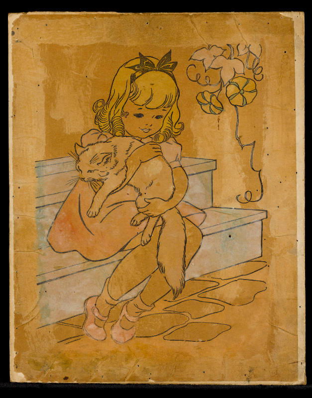 Henry Darger, “Untitled (Girl with kitten)”, Chicago, Mid-twentieth century, Watercolor on Colo…