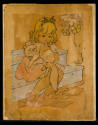 Henry Darger, “Untitled (Girl with kitten)”, Chicago, Mid-twentieth century, Watercolor on Colo…