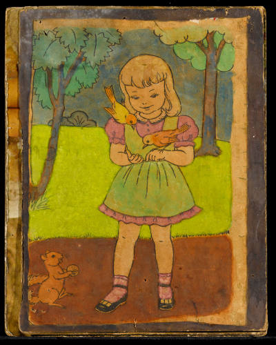 Henry Darger, “Untitled (Girl with two birds and a squirrel)”,Chicago, Mid-twentieth century, W…