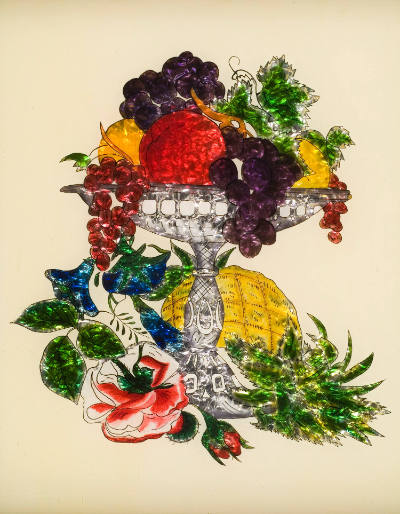 Compote of Fruit
Artist unidentified
United States
Mid-twentieth century
Reverse painting a…