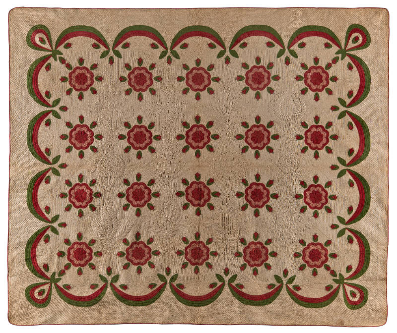 Whig Rose and Swag Border Quilt
Unidentified slave; made for Mrs. Marmaduke Beckwith Morton
P…