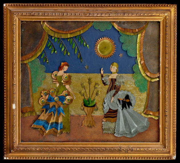 Dressed Picture of Two Women, Urn of Flowers, and Starry Sky
Artist unidentified
United State…