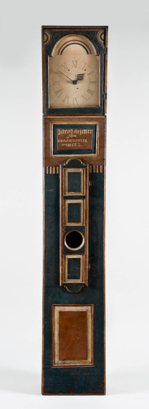 Johannes Spitler, (1774–1837), “Tall Case Clock,” Shenandoah County, Virginia, 1801, Paint on y…