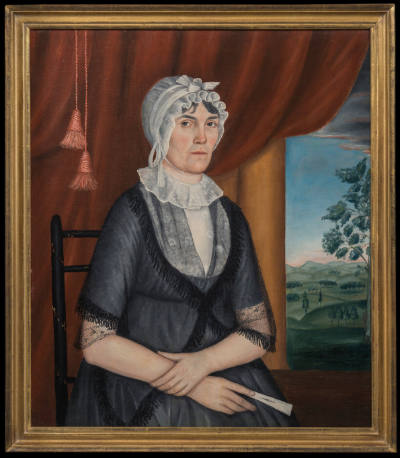 James Brown (dates uknown), “Portrait of a Woman, possibly Abigail Dewey,” Massachusetts, 1806,…