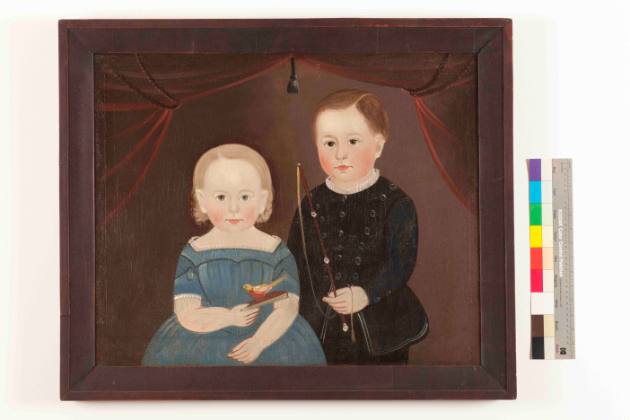 Sturtevant J. Hamblin, (1817–1884), “Portrait of Two Children,” Probably Boston, c 1845, Oil on…