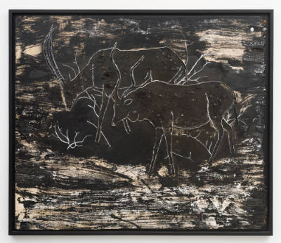 Untitled (Negative Image of 2 Deer)
Ronald Lockett, (1965–1998)
Photo by Adam Reich