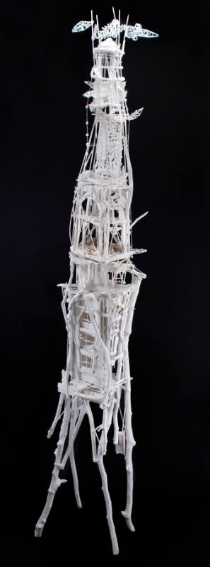 Sylvain Corentin, (b. 1962), “Rome Tower,” Montpelier, France, 2012, Wood, canvas, wire, yarn, …