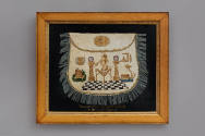 Masonic Master Mason Apron
Presented to Newburgh Lodge No. 309 F.A.M. by Mrs. Isaac Wood Jr. A…
