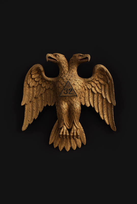 Scottish Rite Double-Headed Eagle Carving
Artist unidentified
Photo by José Andrés Ramírez