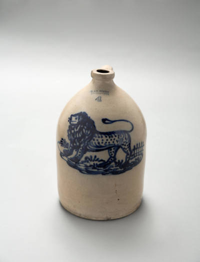Marked J. & E. Norton, “Rampant Lion Jug,” Bennington, Vermont, 1850–1859, Four-gallon salt-gla…