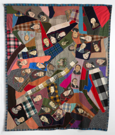 Ms. Clara J. Martin, (1882–1968), “Presidents Quilt,” Mount Clemens, Michigan, 1964, Wool with …