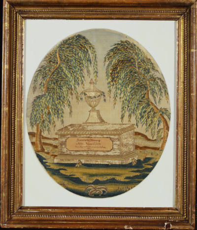 Artist unidentified, “Mourning picture for John Noyes Little”, United States, 1810, Silk thread…