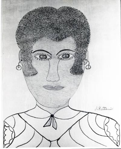 Inez Nathaniel Walker, (1911–1990), “Portrait of a Woman”, New York, c. 1970, Pencil on paper, …