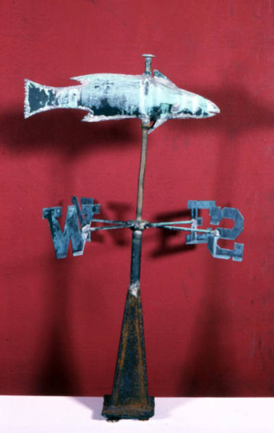 Artist unidentified, “Trout Weathervane”, United States, Early 20th century, Copper and iron, 2…