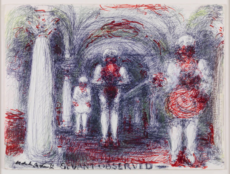 Malcolm McKesson, 1909–1999, “Servant and Mistress in Solarium,” New York City, 1992, Acrylic o…