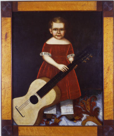 Erastus Salisbury Field, (1805–1900), “Portrait of a Child with a Guitar,” Massachusetts, c. 18…