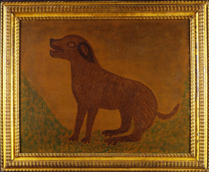 Artist unidentified, “Man's Best Friend,” Ohio, 1855 - 1865, Oil on canvas, 25 1/2 × 32 1/2 in.…