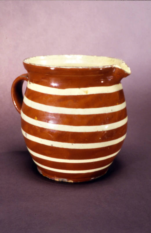 Artist unidentified, “Pitcher,” United States, 1845 - 1855, Multi-glazed redware, 10 × 8 in., C…