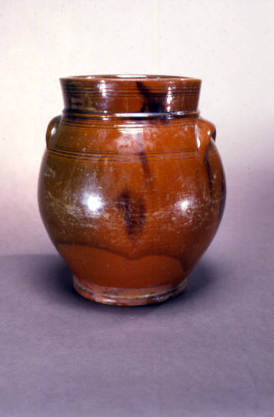 Artist unidentified, “Pot with handles,” Probably Virginia, 1845 - 1855, Multi-glazed redware, …