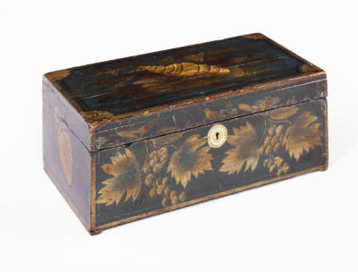 Artist unidentified, “Box,” United States, c. 1825, Paint, bronze-powder stenciling, and gold l…