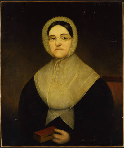 Artist unidentified, “Portrait of a Quaker Lady,” Pennsylvania, 1800–1899, Oil on canvas, 20 × …