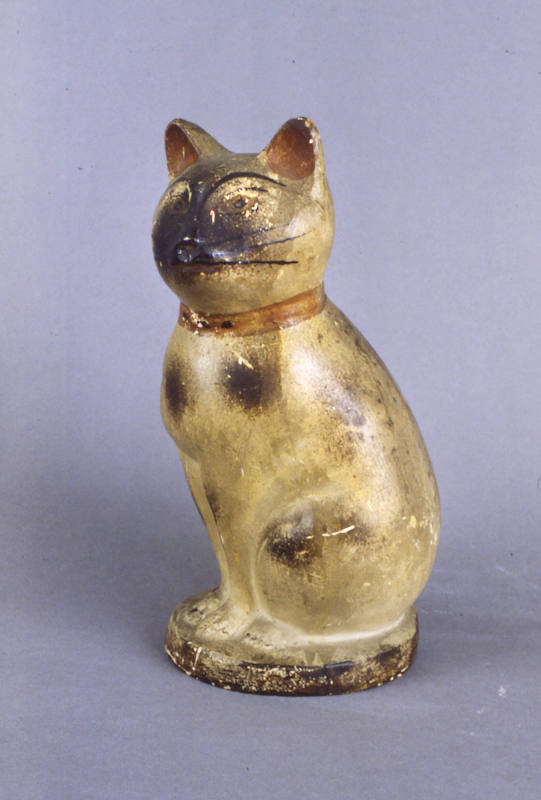 Artist unidentified, “Chalkware: Cat,” Eastern United States, 1860 - 1900, Paint on plaster of …