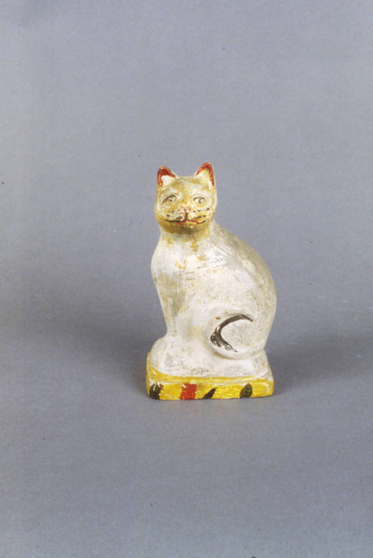 Artist unidentified, “Seated Cat,” Eastern United States, 1860 - 1900, Paint on plaster of Pari…