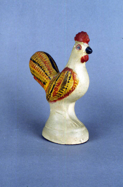 Artist unidentified, “Red and yellow rooster,” Eastern United States, 1860–1900, Paint on plast…