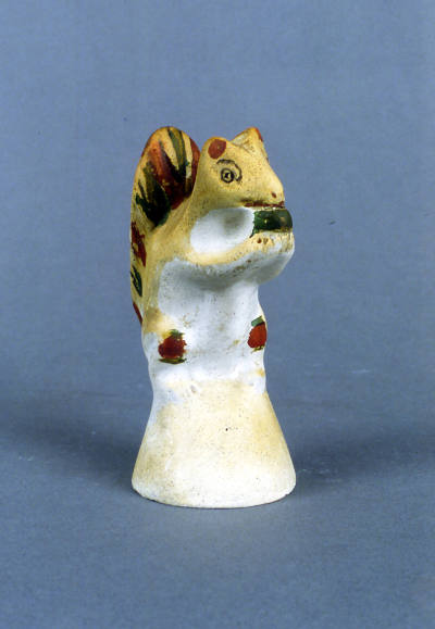 Artist unidentified, “Squirrel with nut,” Eastern United States, 1860 - 1900, Paint on plaster …