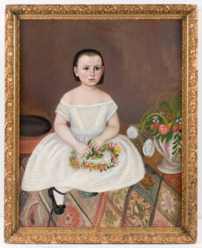 Young Girl in White Dress with Garland of Flowers
Artist unidentified, (possibly Joseph Whitin…