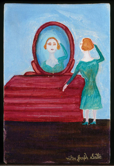 Victor Joseph Gatto, (1893–1965), “Woman Looking in a Mirror”, New York City, n.d., Paint on ca…