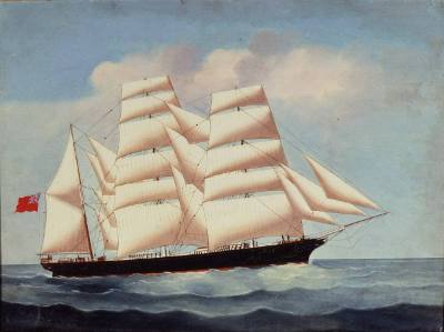 Artist unidentified, “Clipper in Calm Seas”, United Kingdom or United States, Mid-nineteenth ce…