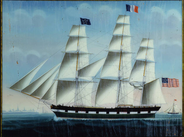 Attributed to Petrus Weyts, (1799–1855), “Sailing Ship 'Sarah' of Portland Passing Flushing, Ne…