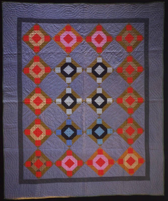 Artist unidentified, “Rolling Stone Variation Quilt”, Indiana, n.d., Cotton, sateen, white cott…