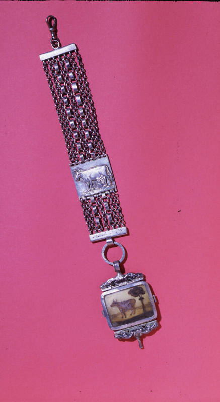 Artist unidentified, “Silver Watch Chain with Mourning Picture,” Europe or United States, 1825–…