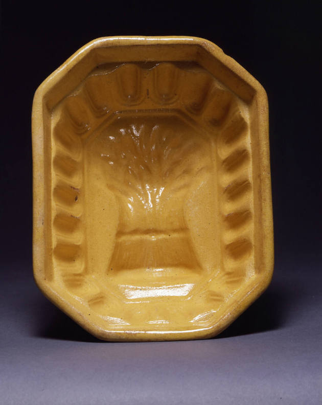 Artist unidentified, “Yellow Earthenware Mold: Wheat Sheaf Design”, Ohio Valley, 1860 - 1920, L…