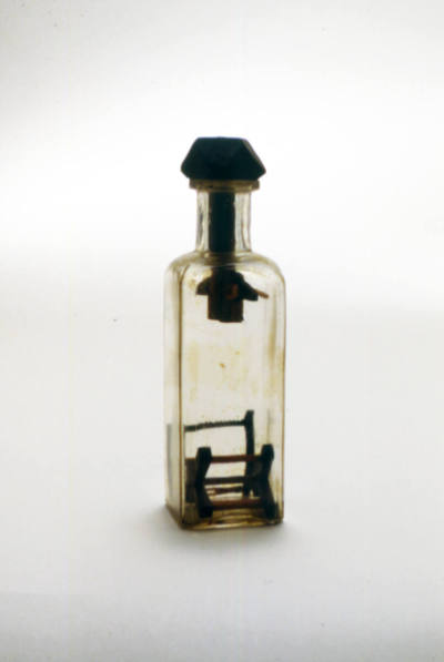 Artist unidentified, “Sawhorse and Bow Saw”, Found on Long Island, New York, n.d., Glass, wood,…