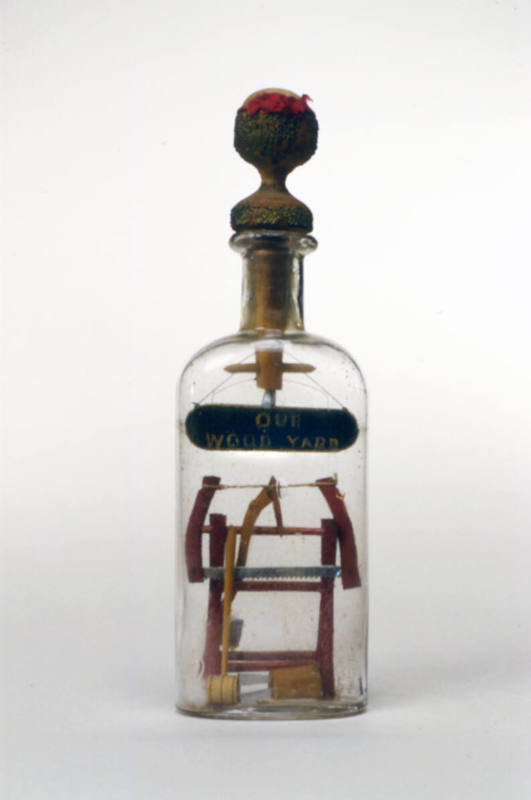 Artist unidentified, “Saw Horse and Tools”, United States, n.d., Glass, wood, metal, 4 1/2 × 2 …