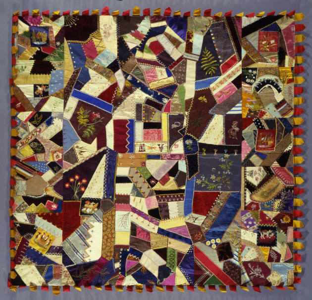 Artist unidentified, “MV Crazy Throw,” United States, 1880–1890, Silks, velvets, satins, spangl…